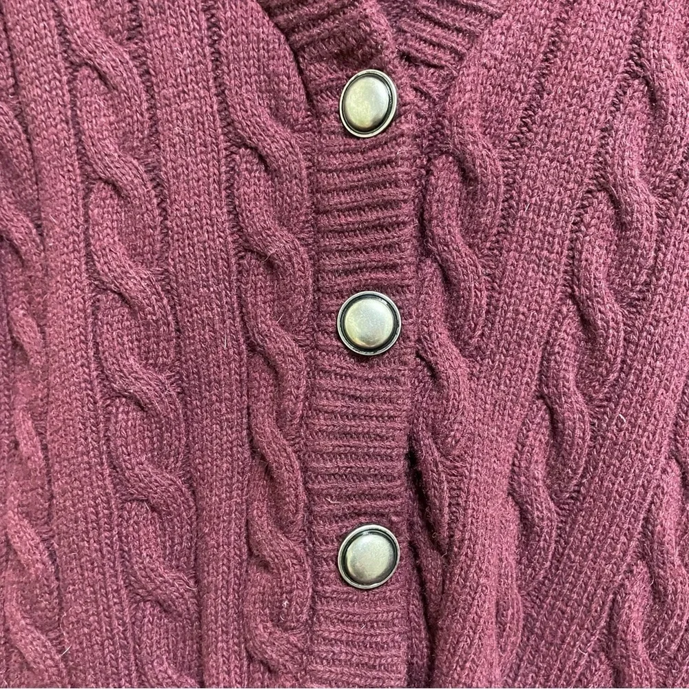 Free People OB461242 burgundy Heat Viceroy Short Shawl Collar Fitted Cardigan M